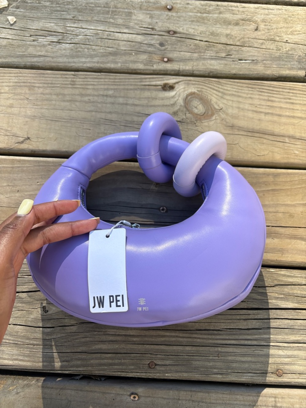 JW PEI Lavender Knot Handle Crescent Bag
